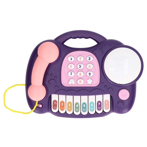 Baby Piano Telefon Musik Leksak Småbarn Låtsas Telefon Tangentbord Förälder Barn Interaktiv Cartoon Fast Telefon LeksakLila