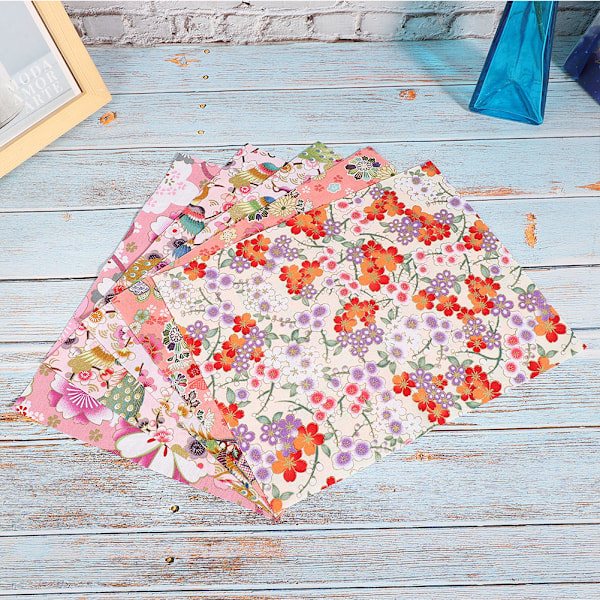 10 st japansk stil bomullstyg blommönster sömnadstillbehör för DIY handgjorda väskor dockkläder 25x20cm