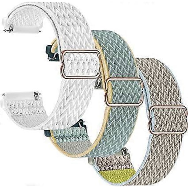 3 stk 20mm 22mm rem for klokker og smartklokker, nylon erstatningsremmer