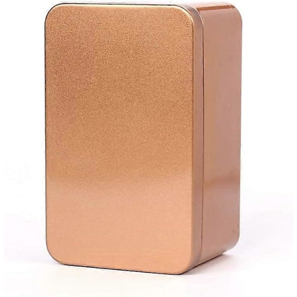 Suorakulmainen metallinen säilytyslaatikko - Teelaatikko - Maustelaatikko - 13 x 8 x 6 cm - Makeisille ja kahville