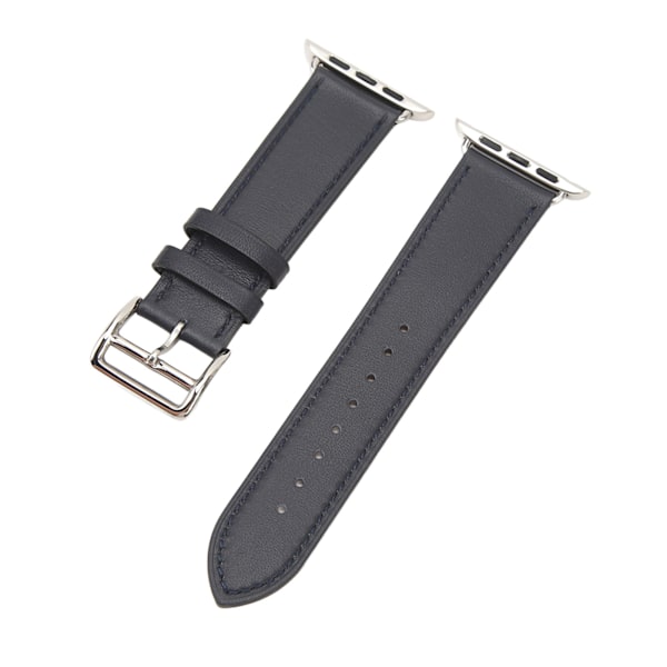 Smart Watch Band Watch Strap Läder Smart Watch Tillbehör för IOS Watch Series SE 8 7 6 5 4 3 2 1 42mm 44mm 45mm Mörkblå