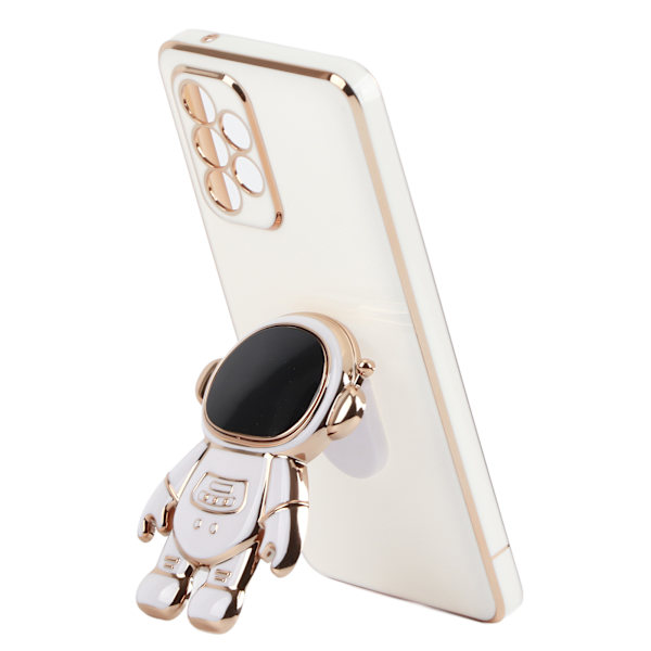 TPU Plast Phone case Stereoskopisk Hållare Mobiltelefon Cover för Samsung Vit För A52 A52S 4G 5G