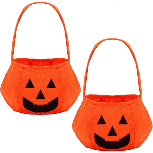 2 KPL Kurpitsa Halloween Karkkipussit, Halloween Kurpitsa Karkkikori Karkkiämpäri Karkki vai Kepponen -kierrokselle, Kassi Halloween-juhlapalveluksiin