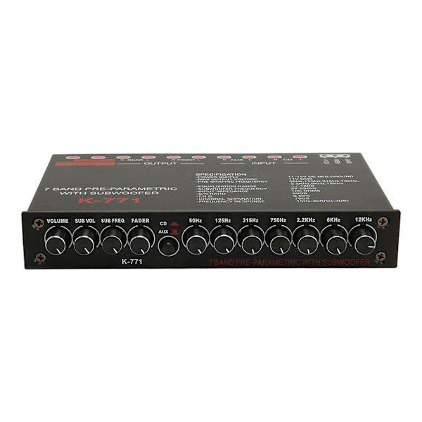 7-bånds bilaudio grafisk equalizer med CD AUX-indgangsvælgerkontakt til båd RV RTV Motorcykel bilstereokontrol