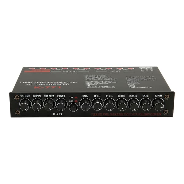 7-bånds bilstereo grafisk equalizer med CD AUX-indgangsvælgerkontakt til båd RV RTV motorcykel bilstereo kontrol