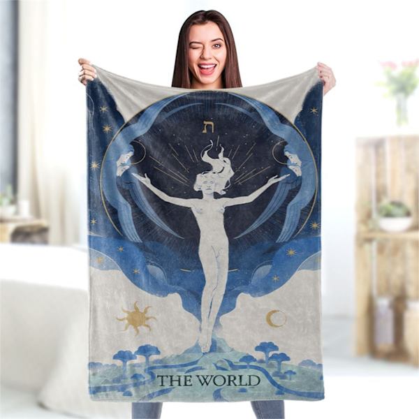 Rolig Tarot-kort Ultra Mjuk Soffa Soffa Kastar Filtar Säng Sovande Filtar Tarot-kort Festlig Dekoration Filtar 55.1 X 78.7in