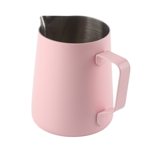 Husholdnings kaffe i rustfritt stål med skummende kannekopp Latte Art Kaffetilbehør 600 ml Rosa