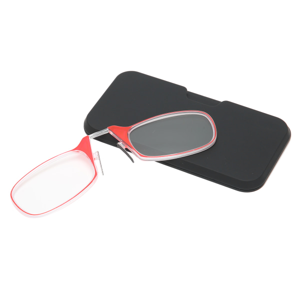 Unisex eldre blå lysblokkerende neseklemme Briller Armløse briller Lesebriller +250 rød