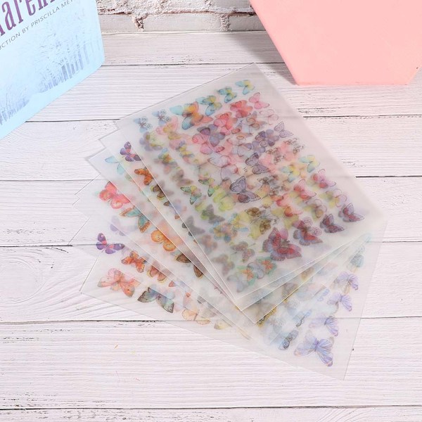 8 st nagelkonst öronvärme krympslang DIY handgjord material fjärilsform dekoration H1-H8