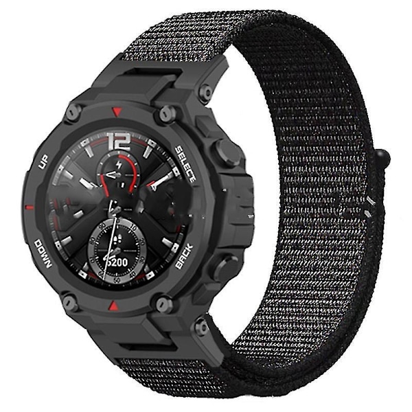 Justerbart Nylonarmband för Huami Amazfit T-rex/T-rex Pro/Ares - Svart & Armégrön
