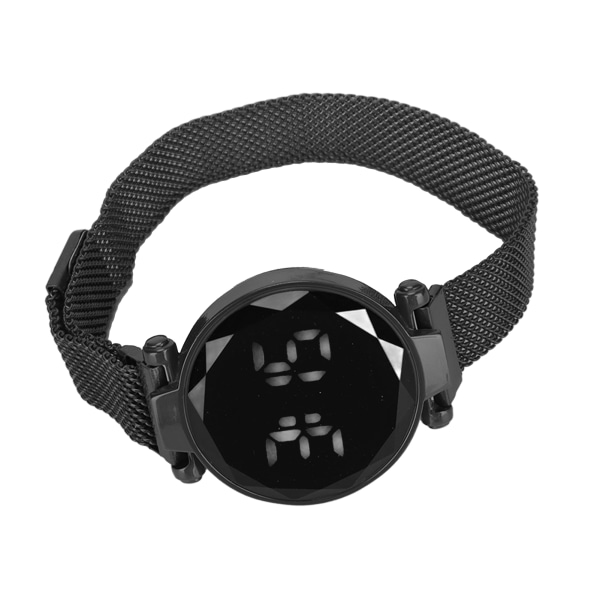 Kvinnor LED- watch LED-pekskärm Stor skärm Slitstark legering Modedesign Digital LED- watch för tjej kvinnor Vuxen Svart