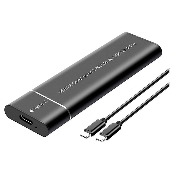 M.2 NVMe SATA SSD-kapsling Adapter Svart