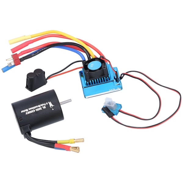 3650 4300KV 4P Børsteløs Motor + 60A Børsteløs ESC Sett for 1/10 Fjernstyrt Bil