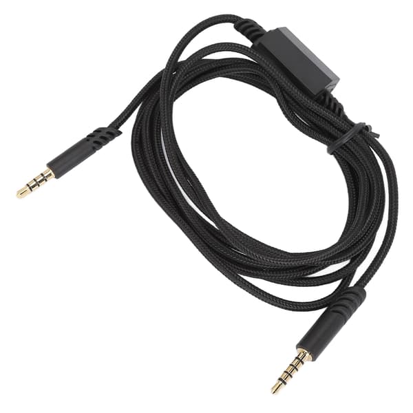 Gaming Headset Lydkabel Hovedtelefoner Udskiftningskabel med Lydløs Kontrolkontakt til Logitech til ASTRO A10 A40 TR Sort