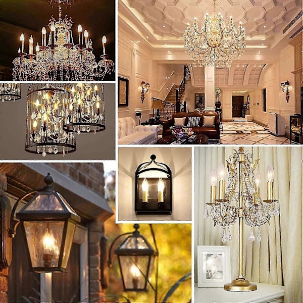 2W C35 B15 LED Filamentlampa Ej Dimbar Ljuslampa 2700K Varmvit Motsvarande 20W Glödlampa 360 Graders Vinkel Montering 6_SZXM