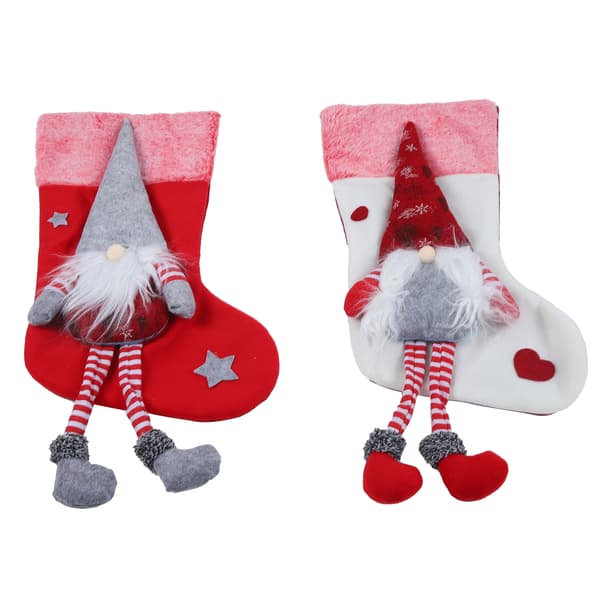 2 st julstrumpa jul ansiktslös tomte plyschdocka strumpor hängande prydnader
