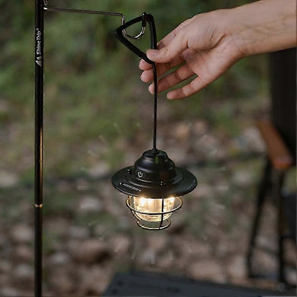 Bärbar Campinglampa USB Uppladdningsbar Krok Campinglykta Steglös Dimning Utomhus Vattentäta Tältlampor Nödlampa 12LED Blå