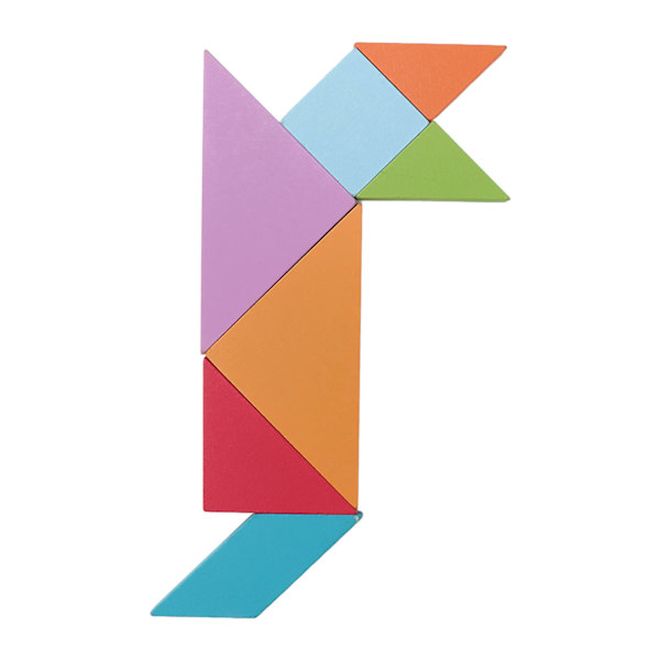 Magnetiska Tangram-leksaker 7 former Öva logiskt tänkande Bokklämma Design Trä Mönsterblock Set för Kindergarten