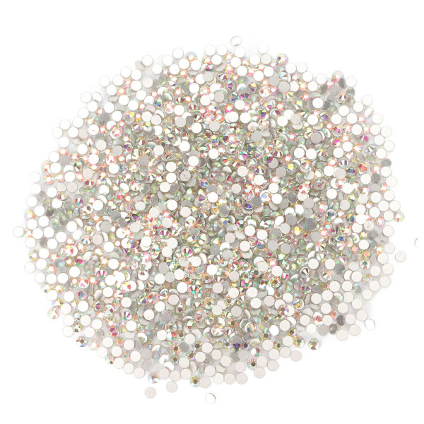 5760PCS Krystall Rhinestones Utsøkt Kutting Flat Back Round Rhinestones for DIY Håndverk Smykker Dekorasjon