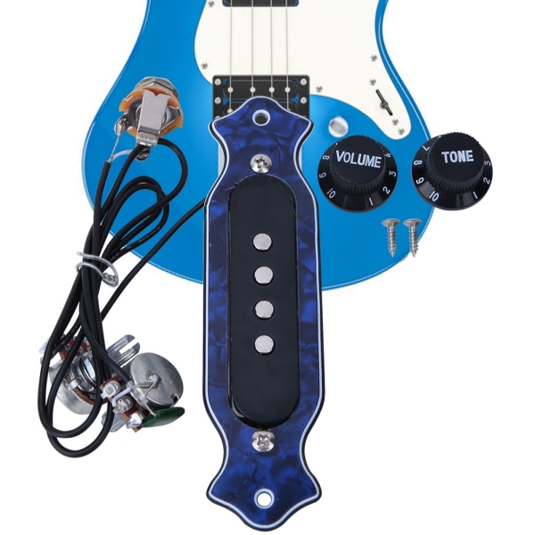Magnetisk pickup-krets for akustisk elektrisk gitar - ABS-hus, lydhull - 6 strenger (blå)