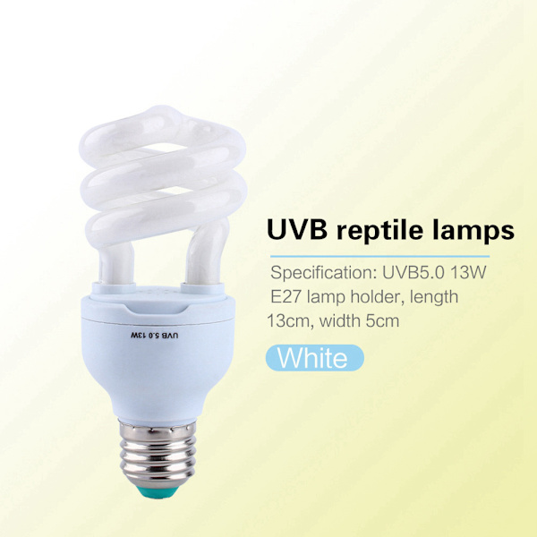 13W UVB 5.0 E27 Base Energibesparende Skildpadde Snake Reptil Pære UV Lampe HG