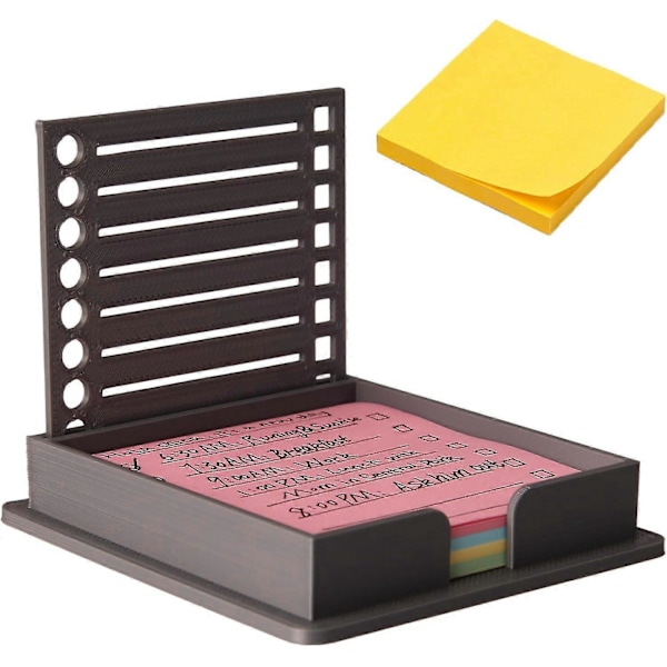 Hållare för självhäftande lappar med schablon, dispenser för självhäftande lappar kompatibel med Post-It-lappar, Post It-lapporganisatör för 3x3 självhäftande lappblock