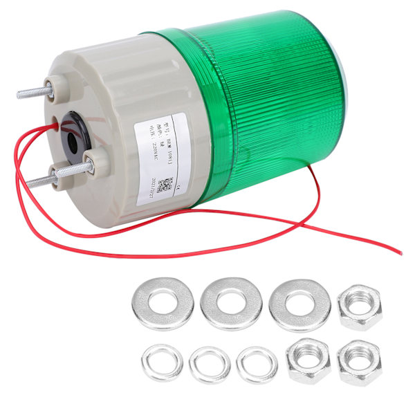 BERM-varningsljus LED-ljud och belysning Nödlarmlampa BEM-1081J 220VACGrön