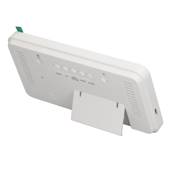Vit digital väckarklocka med LED-spegelskärm, modern elektronisk väckarklocka med stor skärm för hem, sovrum och kontor