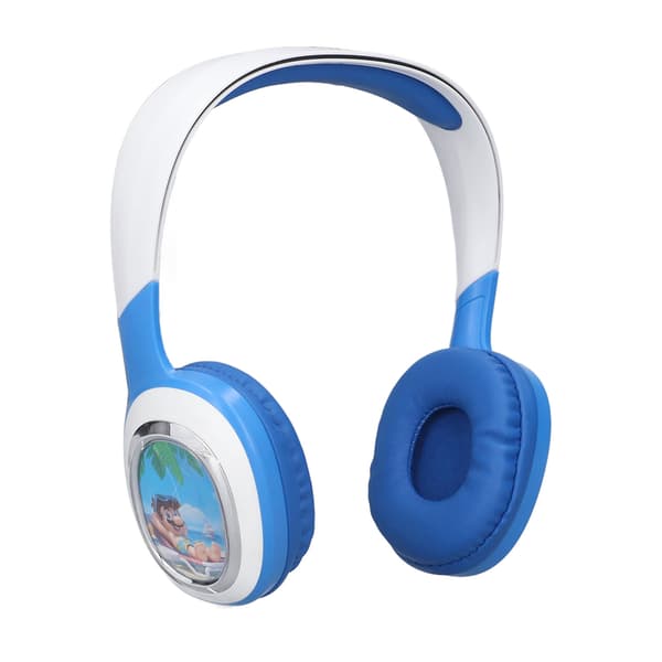 Barns trådbundna hörlurar volymbegränsande multifunktionella brusreducerande tecknade animerade trådbundna headset blå