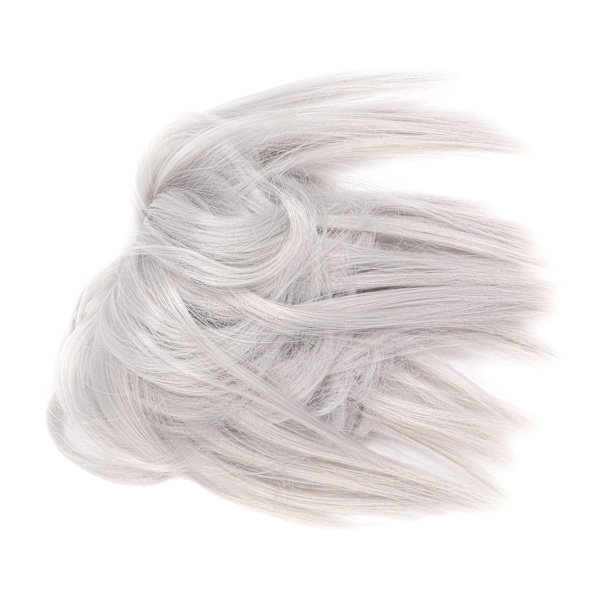 Fluffigt hår Bulle-förlängningar Hög temperatur Fiber Smutsigt Bulle-hårbit Rufsig Updo Hårbullar (Q17-Grå# )