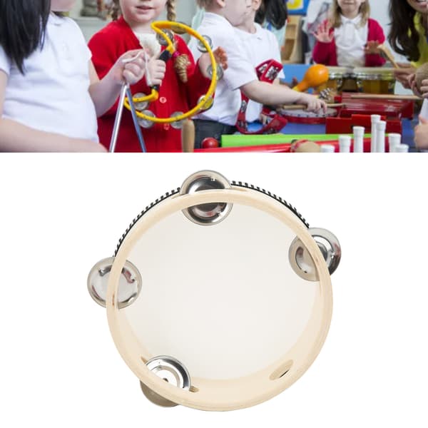 Pedagogisk handhållen tamburin - 154 mm, polyester, klart ljud