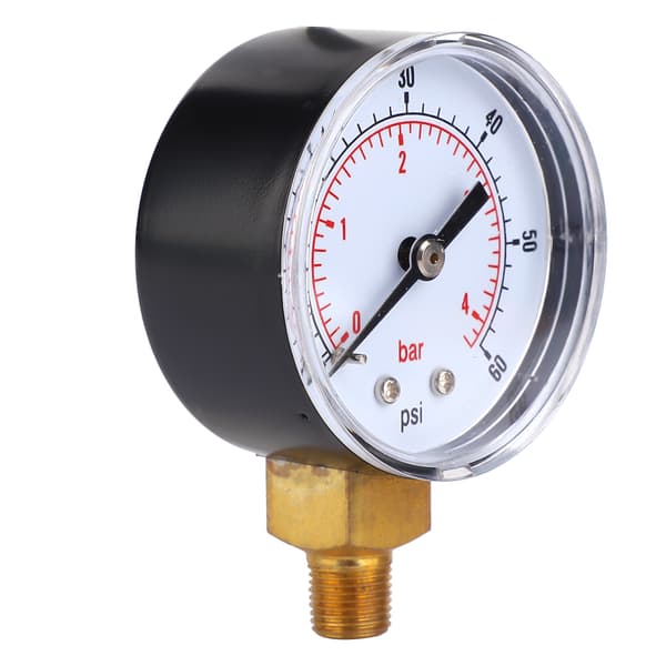 Tryckmätare 50 mm urtavla 1/8 BSPT bottenanslutning för luftvattenoljegas (0-60PSI 0-4Bar)