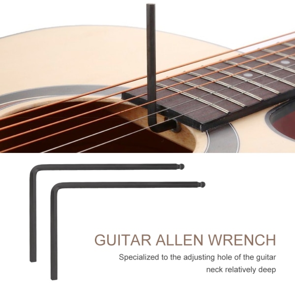 2 STK trussstang unbrakonøkkelverktøy 4mm / 5mm kuleende for Martin akustisk gitar (svart 4mm)