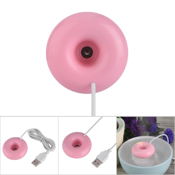 Bærbar Mini Donut formet USB Atomization Spray Luftfugter til hjemmekontor bil Pink