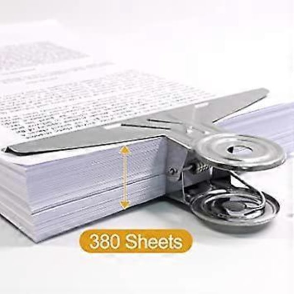 Extra Stora Clips Rostfritt Stål, 2-pack 20 cm Silverfärgade Metall Gemensklämmor för Ritbord Hemmakontor