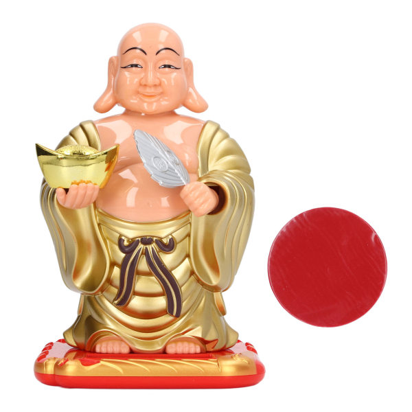 Maitreya Buddha Ornament Swing Solar Energy Light Induction Mellanstorlek Heminredning för kontorsbilar