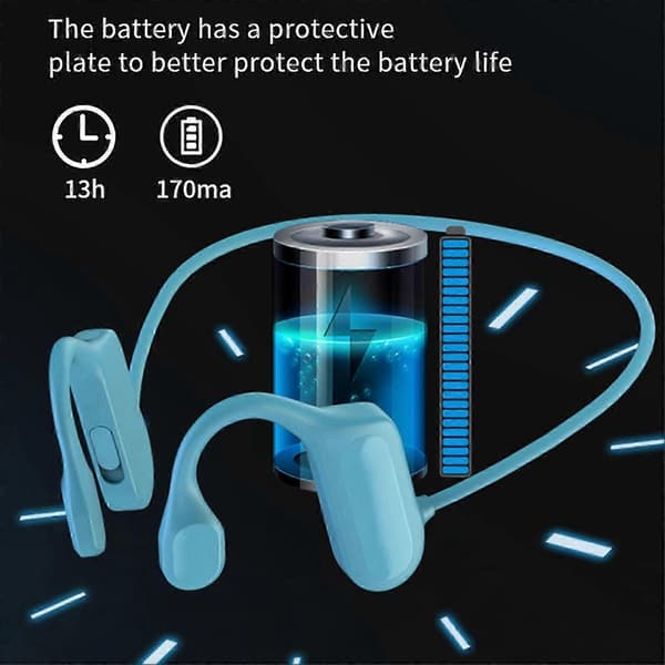 BL09 Bluetooth-compatible Headphones Open Ear Low Latency Rechargeable Bone Conduction Stereo Wireless Headset for Sports Red