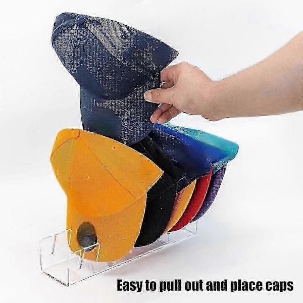 Hat Stativ til Baseball Caps Display og Organizer - 2 Pakke, Akryl Hat Holder (Klar)