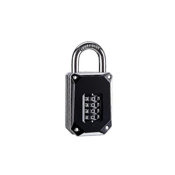 Fortlocks Hänglås för Skåp - Kraftigt Härdat Rostfritt Stål 4-siffrigt Kodlås - Lättlästa Siffror - Återställbart & Okrossbart - 1-pack - Silver