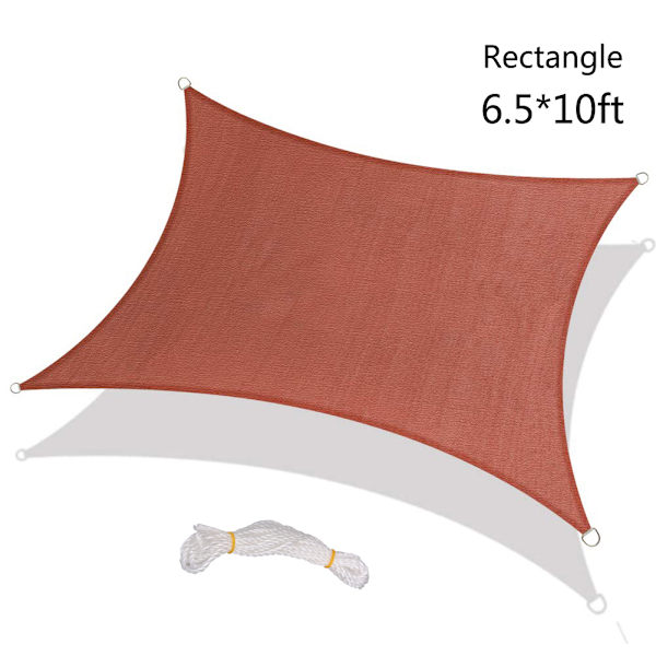 Sejlskygge Rektangel Polyester Oxford Dug Rust Rød Solskygge Sejl til baghave Yard Deck Patio Have 2,5x2,5m
