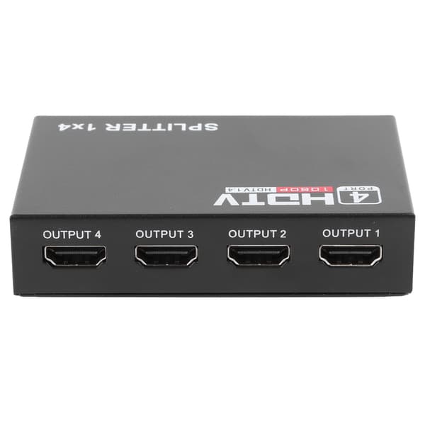 Video Splitter 1 ind 4 ud 1080P Understøttet Plug and Play USB Strøm Legering Kabinet HD Splitter til Stationær Computer