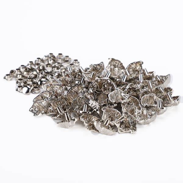50 uppsättningar nitdubbar legeringsdekoration nit för armband väskor kläder DIY läderhantverk silver