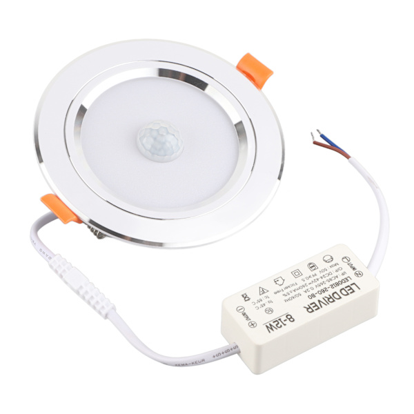 9w rund 18LED infrarød sensor downlight menneskelig krop induktionsloftslys (koldt hvidt lys)