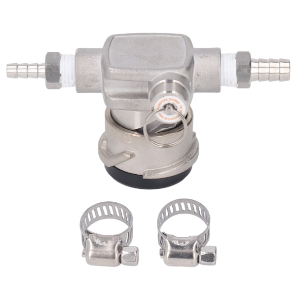 Keg Tap Distributor Stainless Steel 5/16in D System Beer Keg Coupler with 2pcs Clamp for Wine Cylinder