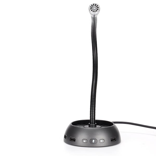 HXSJ USB-mikrofon med klar lydkvalitet, MIC-driverfri HUB-dockingstation, stemmerør til spilchatkonferencer