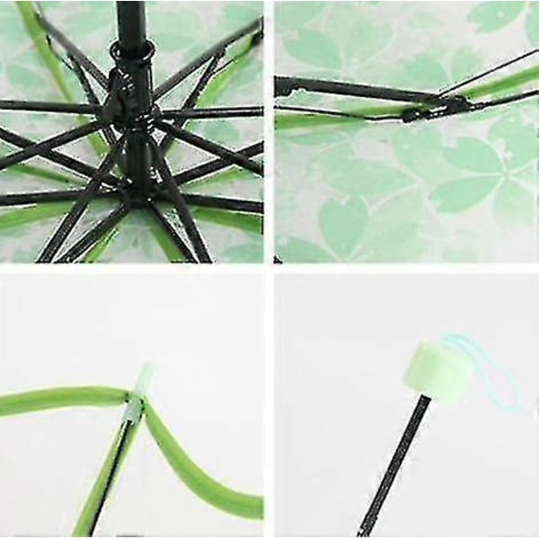 Transparent Regnparaply Kirsebærblomst Sammenfoldelig Paraply