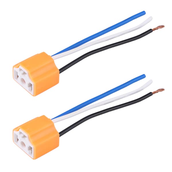 2 stk. kvinnelig keramisk frontlyskontaktpluggadapter for H4/9003/HB2