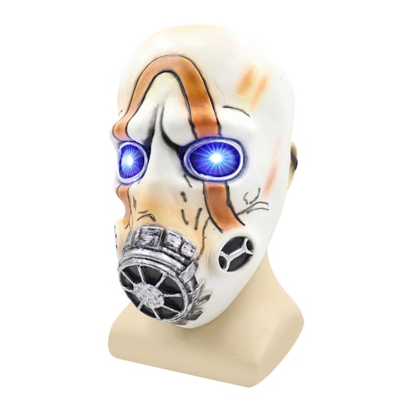 Psycho Latex Mask LED-ljusögon Läskig Halloween Cosplay Mask för fest Bar