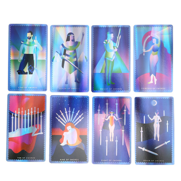 Mystic Monday Tarot-kort Hologrampapir Engelsk Version Skæbne Divination Brætspil