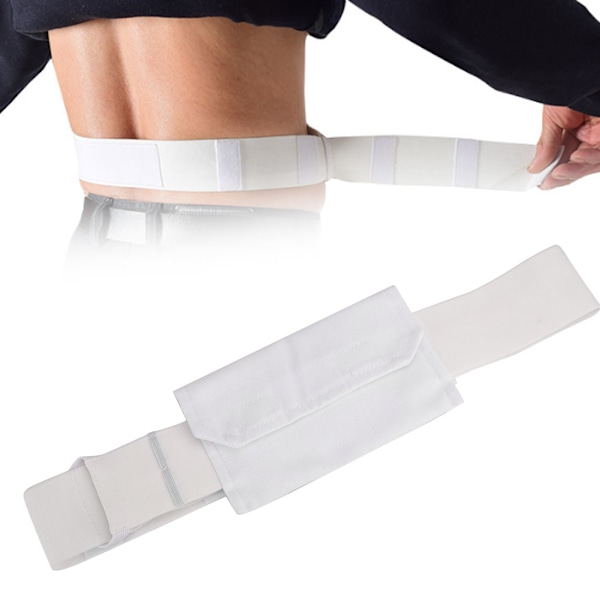 Peritoneal Dialyse Kateterbelte Pasient Justerbart Peritonealrør Beskyttelsesbelte med Pose Hvit